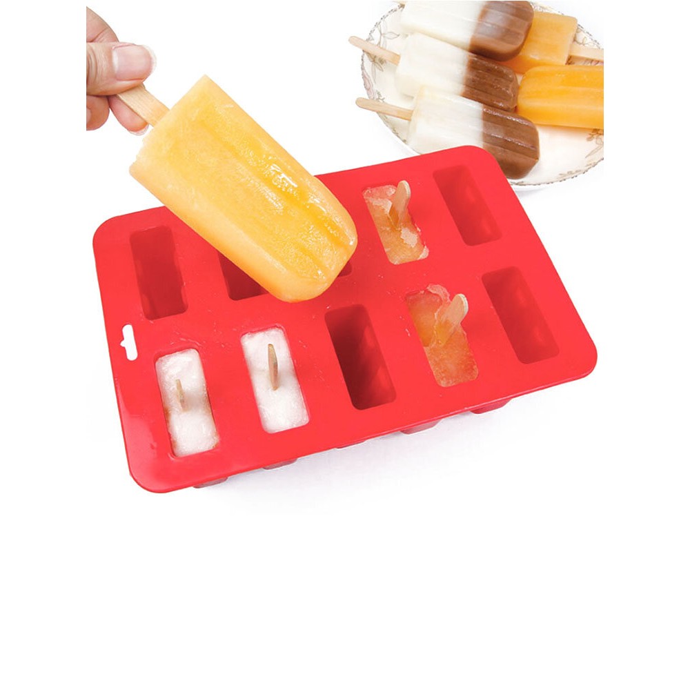 10 Freezer Ice Lolly Maker Tray Cream Yogurt Mold Maker Mould