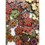 100 Pcs Retro Style Plum Blossom Button European Style DIY Decorative Flower Buttons