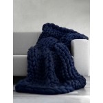 100*80cm Soft Warm Hand Chunky Knit Blanket Thick Yarn Wool Bulky Bed Spread Throw