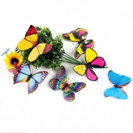 10Pcs 3D Double Pieces Colorful Butterfly Wall Sticker Fridge Magnet Home Decor Art Applique