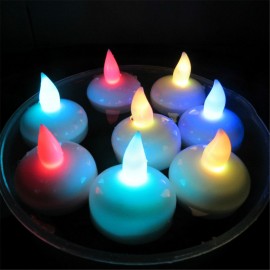 12Pcs Floating Led Light Waterproof Flameless Candles Aquarium Wedding Party Home Decor