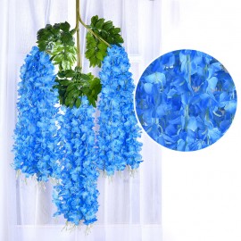 12pcs/set 100cm Artificial Flowers Silk Wisteria Fake Garden Hanging Flower Plant Vine Wedding Decor