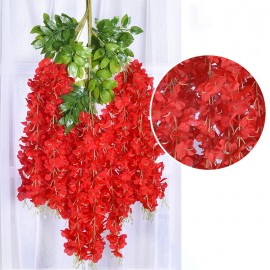 12pcs/set 100cm Artificial Flowers Silk Wisteria Fake Garden Hanging Flower Plant Vine Wedding Decor