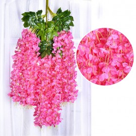 12pcs/set 100cm Artificial Flowers Silk Wisteria Fake Garden Hanging Flower Plant Vine Wedding Decor