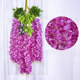 12pcs/set 100cm Artificial Flowers Silk Wisteria Fake Garden Hanging Flower Plant Vine Wedding Decor