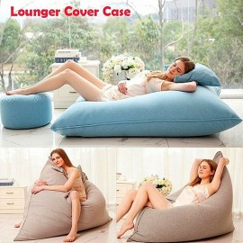 130x160cm Latest Solid Color Cotton Soft Bean Bags Sofa Lounger Cover Washable Without Filler