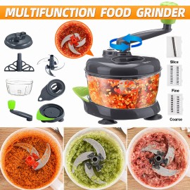 1500ml Manual Meat Grinders Vegetable Cutter Food Processor Chopper Container for Kitchen Tool