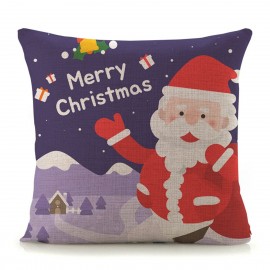 18” Christmas Cotton Pillow Case Linen Cushion Cover Merry Christmas Home Decoration