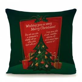 18” Christmas Cotton Pillow Case Linen Cushion Cover Merry Christmas Home Decoration