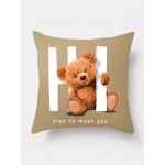 1PC Cartoon Cute Bear Printing Pillowcase Home Decor Sofa Living Room Car Throw Cushion Cover