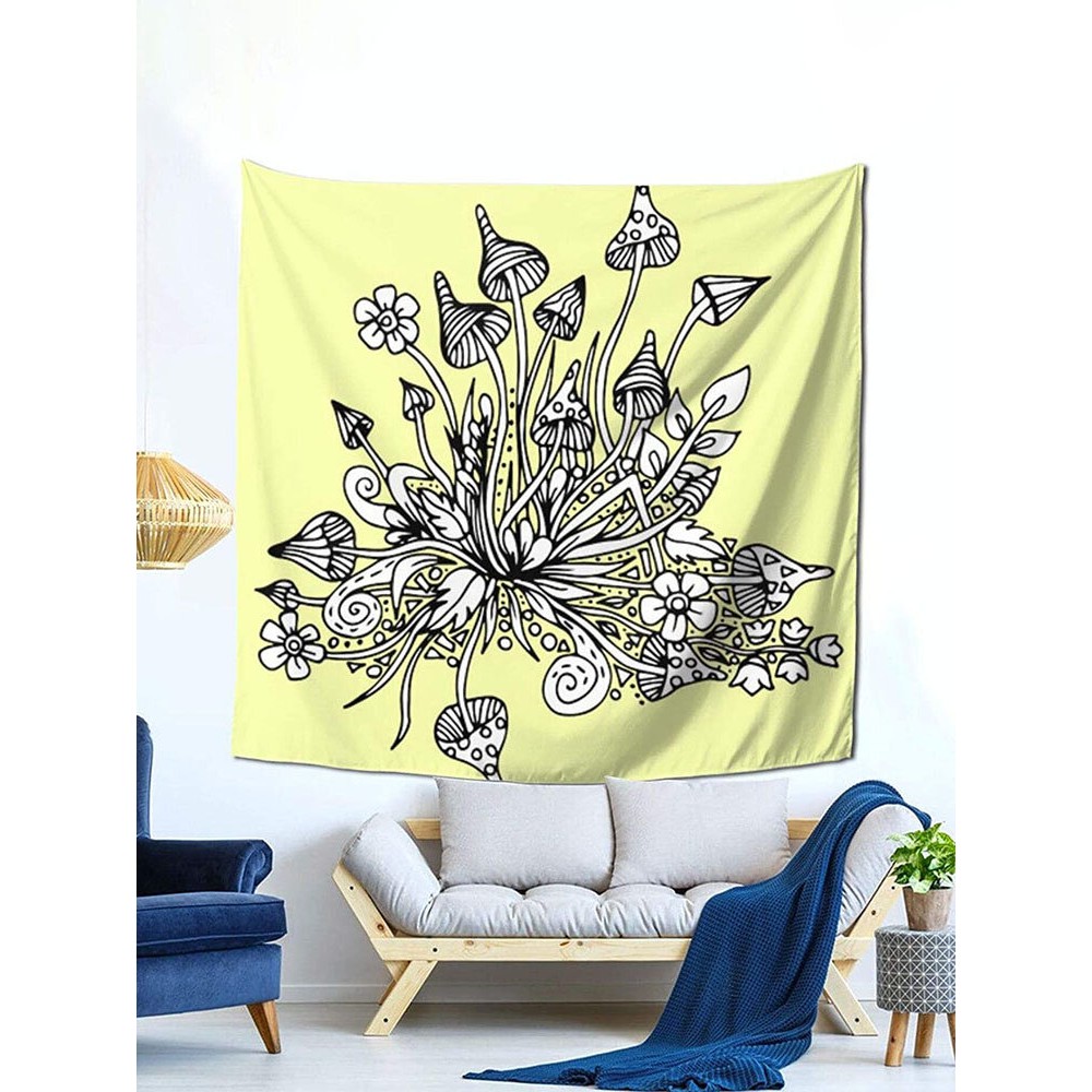 1PC Mushroom Cartoon Printing Tapestry Home Decor Living Room Bedroom Photo Prop Wall Art Tapestries