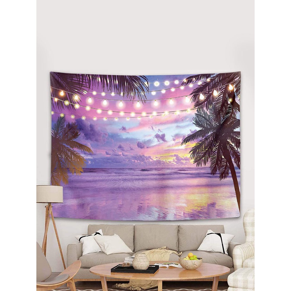 1PC Summer Beach Landscape Printing Tapestry Home Decor Living Room Bedroom Photo Prop Wall Art Tapestries