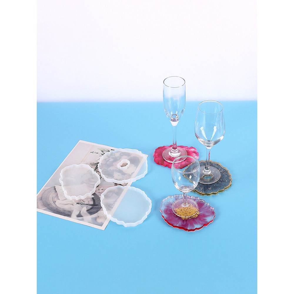 1PCS DIY Making Set Irregular Shape Pattern Pendant Mirror Crystal Epoxy Silicone Mold Handmade Art Home Decor Storage Bag Tea Cup Holder