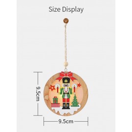 1Pc Christmas Ornament Lighted Wooden Walnut Soldier Pendant Small Tree Pendant Pendant