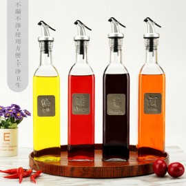 1Pc Glass Sauce Vinegar Oil Bottle Oil Dispenser Container Gravy Boats Condiment Seasoning Bottle Olive Oil Dispenser Kitchen