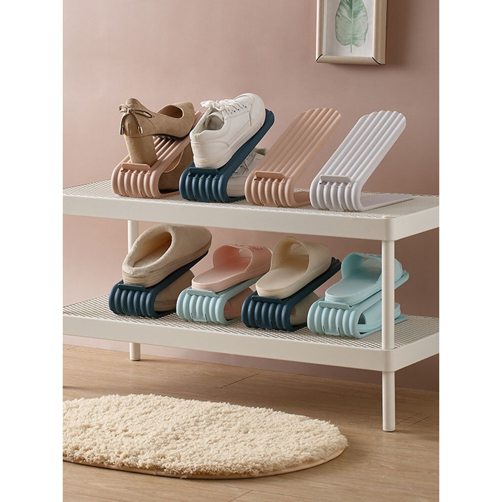 1Pcs Fashion Storage Shoe Hanger Durable Adjustable Shoe Organizer Footwear Support Slot Space Saving Cabinet Closet Shoe Rack