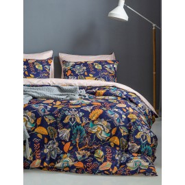 2/3 Pcs Bohemian Floral Overlay Print Comfy Bedding Set Duvet Cover Pillowcase Twin King