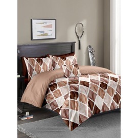 2/3PCS Gradient Color Nordic Diamond Lattice Overlay Print Comfy Bedding Set Quilt Cover Pillow Case