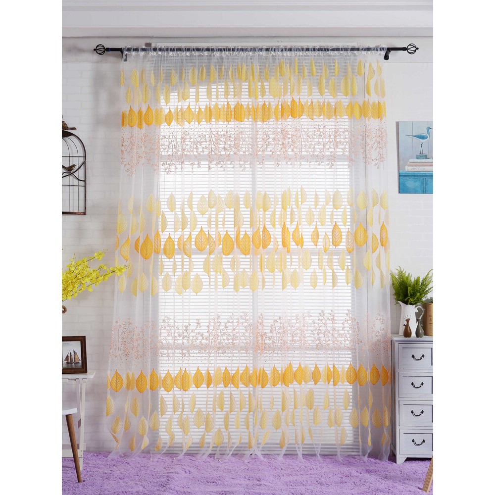 2PCS Gauze Curtain Screens Bedroom Living Room Window Balcony Curtains Float