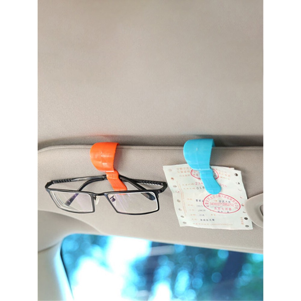 2Pcs Multi-functional Car Sun Visor Glasses Clip Fixed Mount Ticket Card Holder Storage Clips