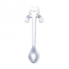 304 Stainless Steel Coffee Spoon Creative Kitty Hook Dirtproof Coffee Tea Spoon