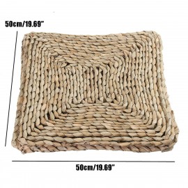 30/40/50cm Double Layer Non-filling Square Straw Cushion Pad Meditation Rattan Tatami Cushion