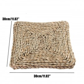 30/40/50cm Double Layer Non-filling Square Straw Cushion Pad Meditation Rattan Tatami Cushion