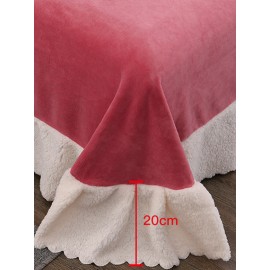 3/4Pcs Double-sided Milk Fleece Plain Color Coral Fleece Comfy Bedding Set Sheet Duvet Cover Pillowcase