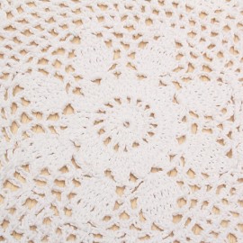 37cm Round White Pure Cotton Yarn Hand Crochet Lace Doily Placemat Table Cloth Decor