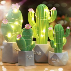 3D Cactus LED Night Light Wall Lamp Baby Kids Bedroom Home Decor Gift