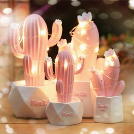 3D Cactus LED Night Light Wall Lamp Baby Kids Bedroom Home Decor Gift