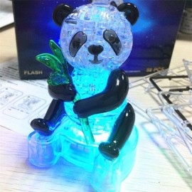 3D Crystal Puzzle Panda Light Jigsaw Brainteaser Build Your Own Model Animal