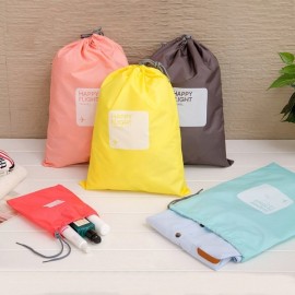 4 Pcs Nylon Waterproof Travel Drawstring Storage Bag Clothes Tidy Organizer