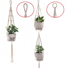 4 pcs Macrame Plant Hanger and Hooks Indoor Outdoor Hanging Plant Holder Planter Stand Flower Decor