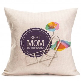 43x43cm Mother’s Day Cotton Linen Pillow Case Cushion Cover Home Car Decor