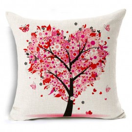 45x45cm Tree Decorative And Homing Season Life Cotton Linen Bright Colorful Pillowcase