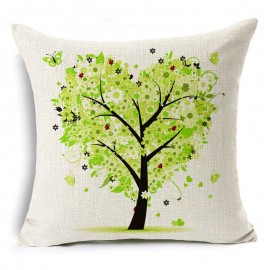 45x45cm Tree Decorative And Homing Season Life Cotton Linen Bright Colorful Pillowcase