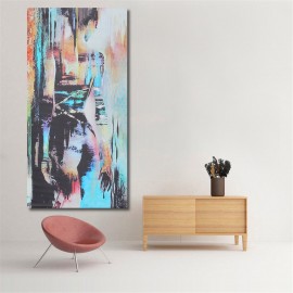 48″Handmade Abstract Art Huge Wall Decor Painting on Canvas(with framed)