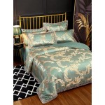 4PCS Nordic Modal Jacquard Lace Overlay Cover Comfy Bedding Set Quilt Cover Sheet Pillow Case