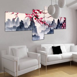 4Pcs Plum Blossom Unframed Modern Painting Canvas Print Wall Art Picture Living Room Home Decor