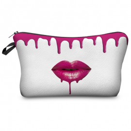 5 Colors Lip 3D Printing Multi-Functional Cosmetic Bag Clutch Bag Storage Wash Bag