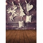 5 x 7 FT Christmas Theme Christmas Gift Elk Wood Board Photo Vinyl Background