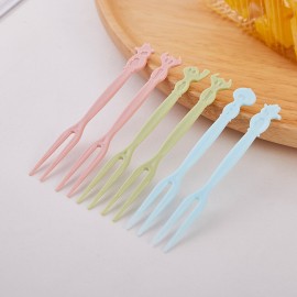 50 PCS Household Cute Fruit Fork Set Plastic Disposable Fruit Sign Household Eating Cake Fruit Salad Small Fork