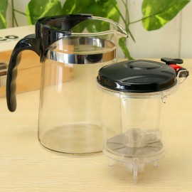 500ml All In One Glass Tea Coffee Maker Mug Pot With Filter Infuser Straight Kitchen Tools