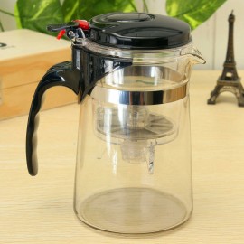 500ml All In One Glass Tea Coffee Maker Mug Pot With Filter Infuser Straight Kitchen Tools