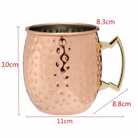 530ml 18oz Coffee Mug Cocktail Copper Cup Cup Drinking Hammered Copper Brass Steel Cup