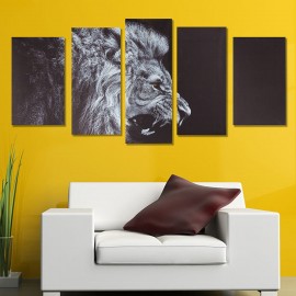 5Pcs Lion Canvas Painting Unframed Wall Art Bedroom Living Room Home Decor