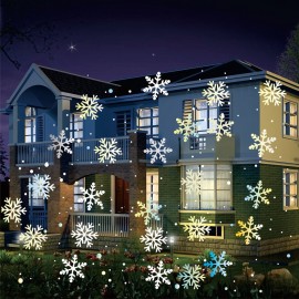 5W White LED Remote Control Snowstorm Laser Christmas Projector Landscape Stage Light AC100-240V