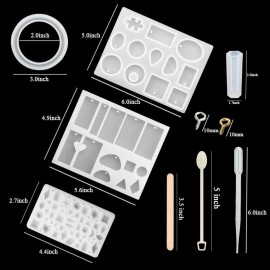 79 Pcs/set Jewelry Casting Molds Silicone Resin Jewelry Molds Ornament Necklace Pendant DIY Making Materials