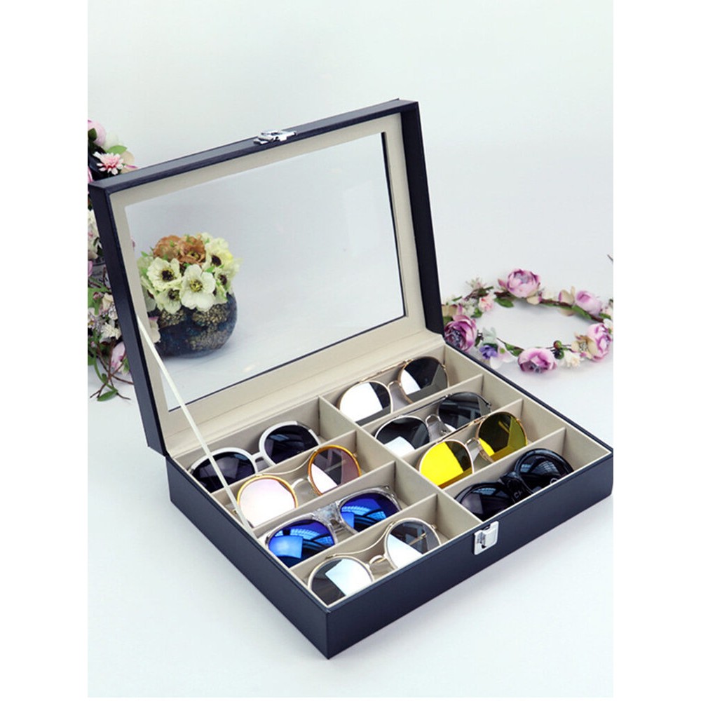 8 Slots Glasses Display Case Storage Baskets Organizer Holder For Sunglasses